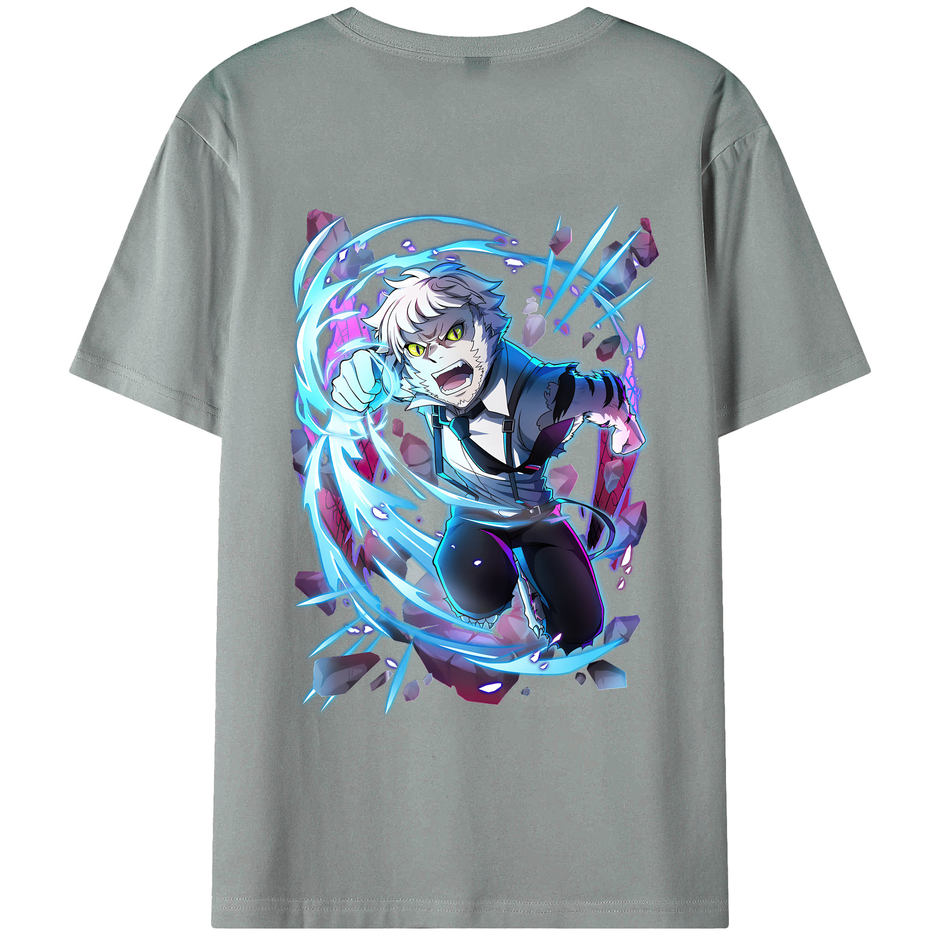 （画像用） 文豪ストレイドッグス Bungo Stray Dogs 綿100％ メンズ半袖Tシャツ（バックプリント） 通気性